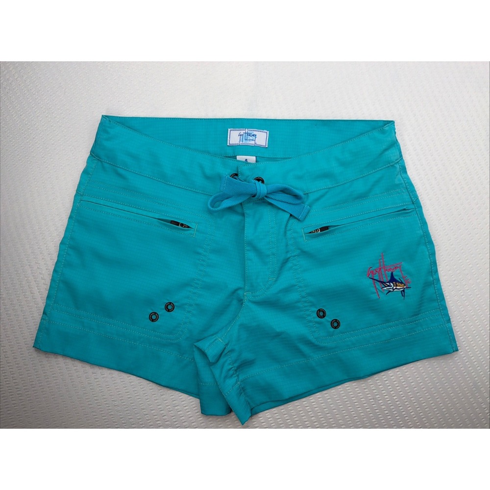 Guy Harvey Board Shorts Teal Turquoise  by AFTCO Women's 4 Ripstop Marlin Logo